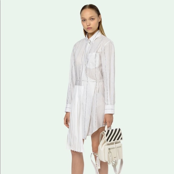 Off-White Dresses & Skirts - Off-white Popeline Wrap Panel Dress Size 0